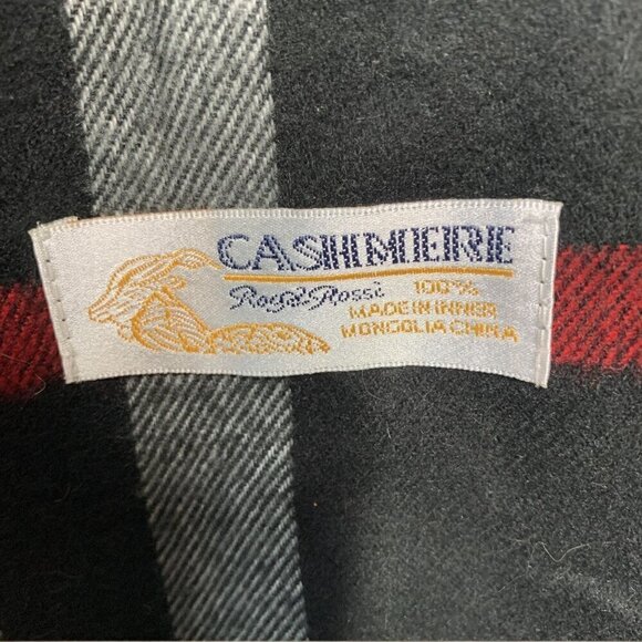 Royal Rossi 100% Cashmere Plaid Scarf With Fringe - Made In Inner Mongolia 38x29 - Picture 3 of 6